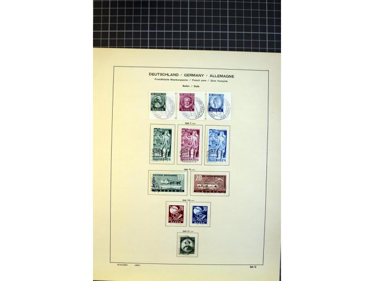 1946/1949, in den Hauptnummern überkomplette, gestempelte Sammlung auf Vordruckblättern, dabei sind alle Blockausgaben doppel