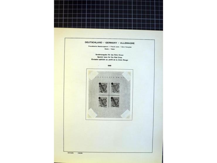 1946/1949, in den Hauptnummern überkomplette, gestempelte Sammlung auf Vordruckblättern, dabei sind alle Blockausgaben doppel