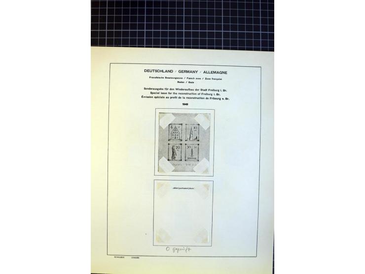 1946/1949, in den Hauptnummern überkomplette, gestempelte Sammlung auf Vordruckblättern, dabei sind alle Blockausgaben doppel