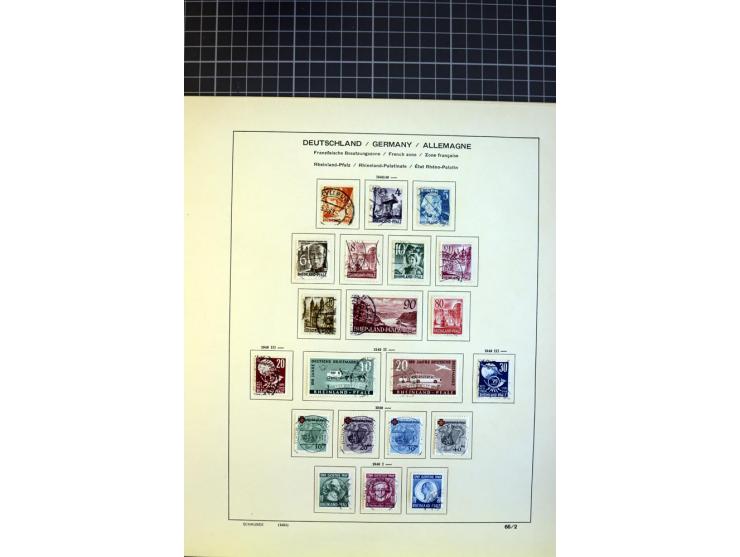 1946/1949, in den Hauptnummern überkomplette, gestempelte Sammlung auf Vordruckblättern, dabei sind alle Blockausgaben doppel