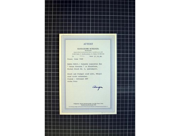1946/1949, in den Hauptnummern überkomplette, gestempelte Sammlung auf Vordruckblättern, dabei sind alle Blockausgaben doppel