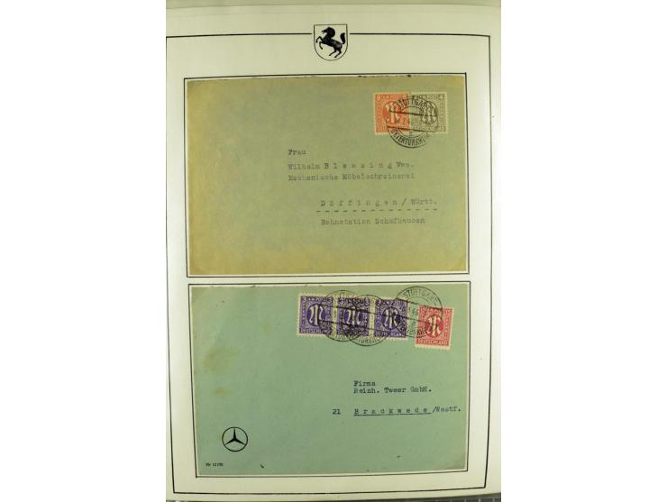 1945/1946, umfangreiche Sammlung AM-POST mit über 900 Briefen und Karten mit vielen Einzel-und Mehrfachfrankaturen mit besser