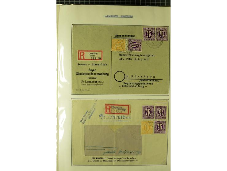 1945/1946, umfangreiche Sammlung AM-POST mit über 900 Briefen und Karten mit vielen Einzel-und Mehrfachfrankaturen mit besser