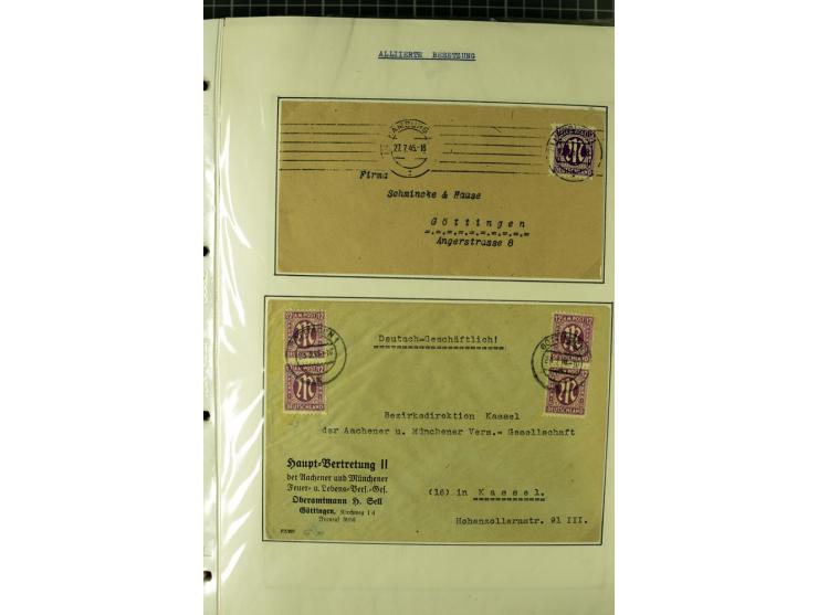 1945/1946, umfangreiche Sammlung AM-POST mit über 900 Briefen und Karten mit vielen Einzel-und Mehrfachfrankaturen mit besser