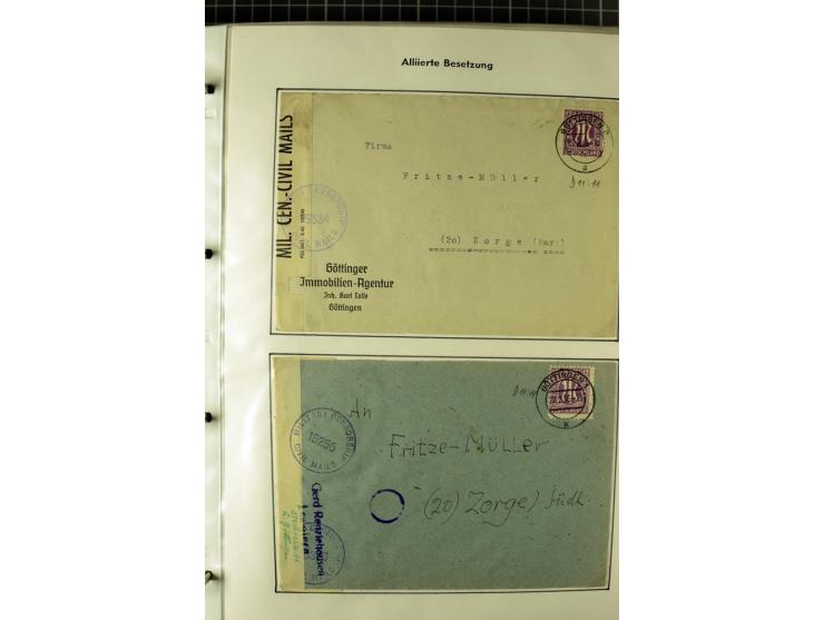 1945/1946, umfangreiche Sammlung AM-POST mit über 900 Briefen und Karten mit vielen Einzel-und Mehrfachfrankaturen mit besser