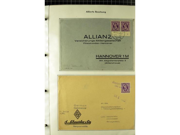 1945/1946, umfangreiche Sammlung AM-POST mit über 900 Briefen und Karten mit vielen Einzel-und Mehrfachfrankaturen mit besser