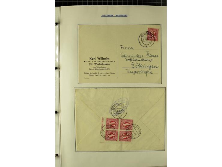 1945/1946, umfangreiche Sammlung AM-POST mit über 900 Briefen und Karten mit vielen Einzel-und Mehrfachfrankaturen mit besser