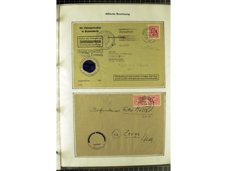 1945/1946, umfangreiche Sammlung AM-POST mit über 900 Briefen und Karten mit vielen Einzel-und Mehrfachfrankaturen mit besser