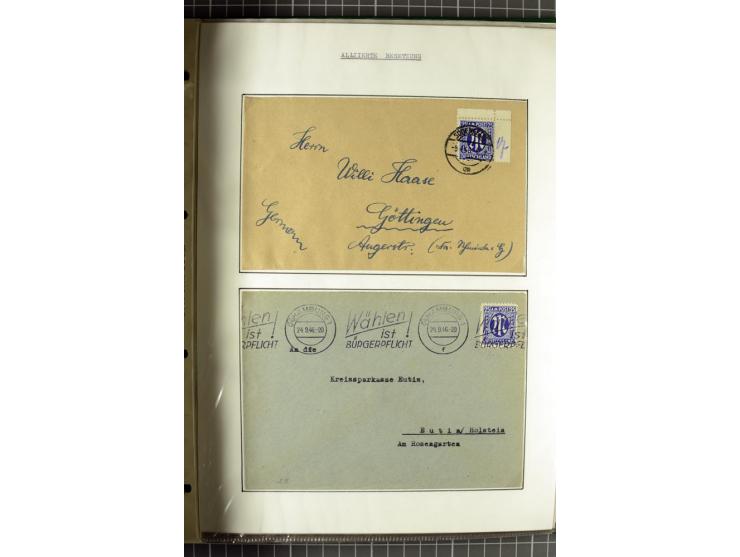 1945/1946, umfangreiche Sammlung AM-POST mit über 900 Briefen und Karten mit vielen Einzel-und Mehrfachfrankaturen mit besser