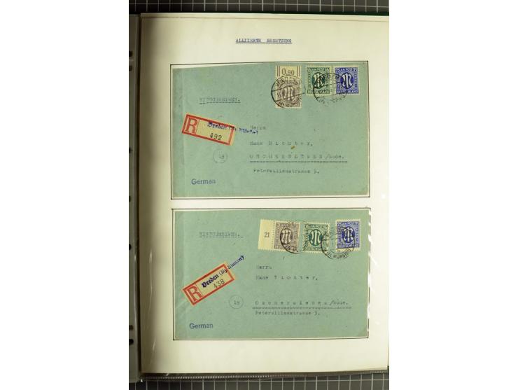 1945/1946, umfangreiche Sammlung AM-POST mit über 900 Briefen und Karten mit vielen Einzel-und Mehrfachfrankaturen mit besser