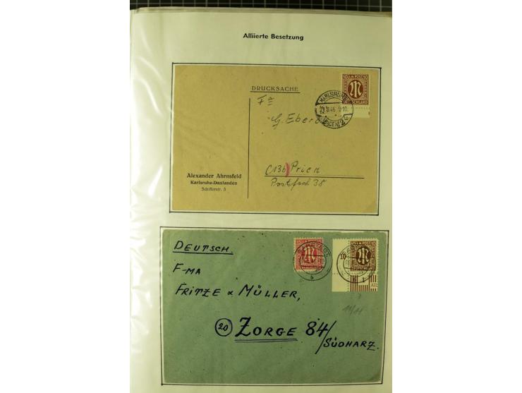 1945/1946, umfangreiche Sammlung AM-POST mit über 900 Briefen und Karten mit vielen Einzel-und Mehrfachfrankaturen mit besser