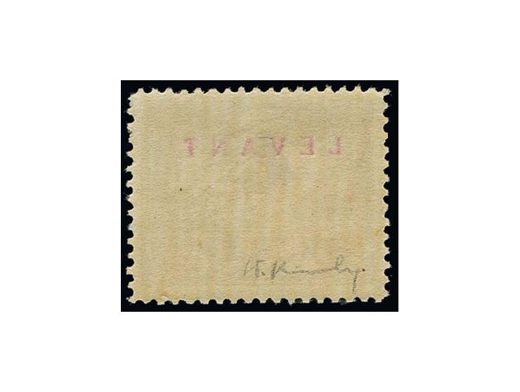 POST IN THE LEVANTE: 1919, 3 f.-5 m. with overprint "LEVANT", unused, 25 f. small crease, otherwise very fine, Kronenberg cer