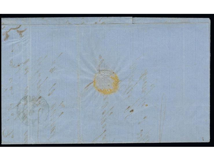 40 par. blue on white paper, good to very large margins, tied by black "FRANCO GALATZ" to letter sheet with part of contents 