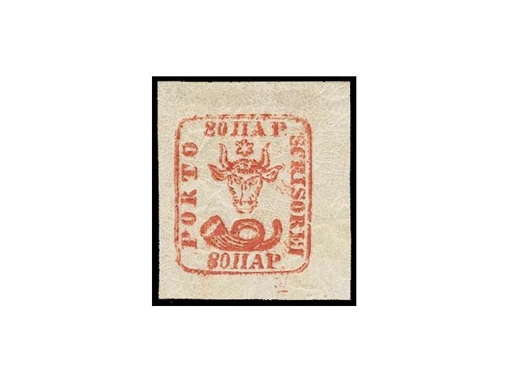 80 par. red on white paper, large margins, unused with large part o.g., very fine, opinion Dr. Gmach BPP