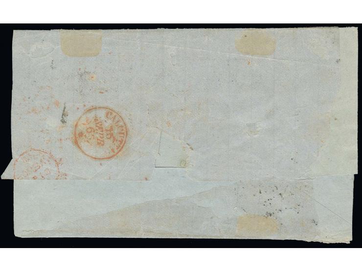 1 k.(2) and 10 k.(4)., tied to folded outer letter, repaired from inside,  from St Petersburg Warsaw Station to "CALCUTTA 18 