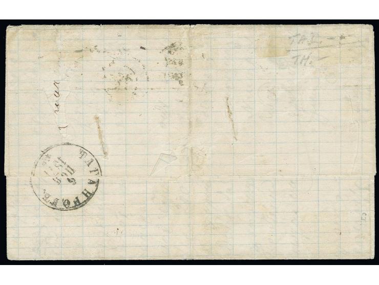 20 k.(2) on entire letter  from "TAGANROG 6 NOV 1871" to the island of Hydra where Greek adhesives for 10 and 80 Lepta were a