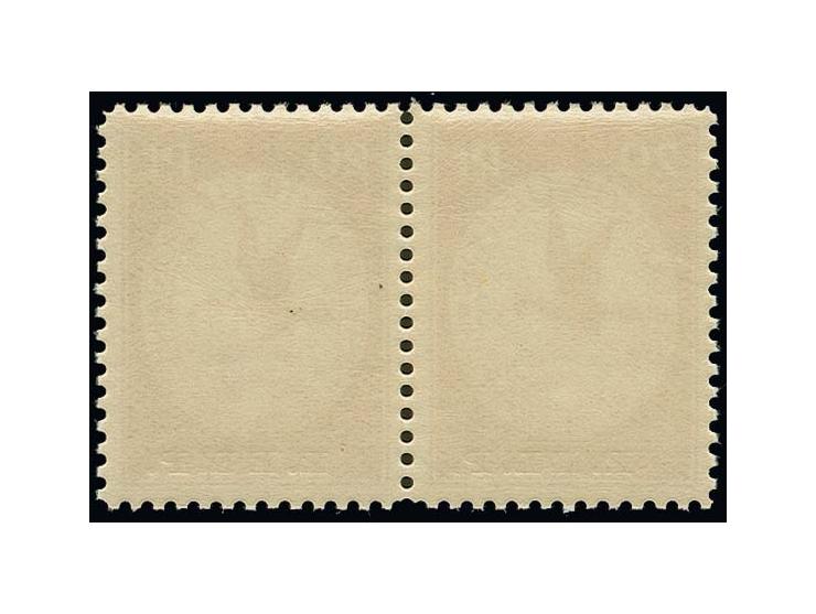 20 Pfg. mit Plattenfehler "Farbpunkt oben rechts im O" im waagerechten Paar mit Normalmarke, postfrisch, Kabinett (Mi. 1.150,