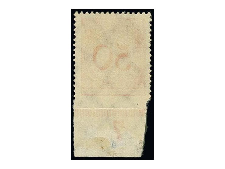 50 Pfg., ungezähntes Unterrandstück, sauber ungebraucht, Kabinett, selten, Fotoattest Oechsner BPP