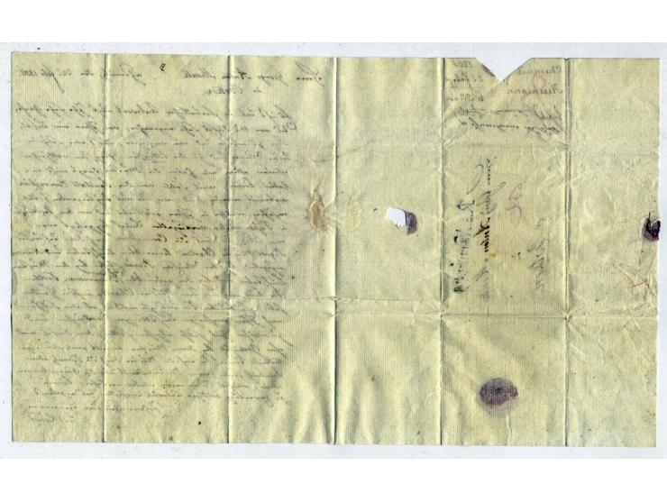 1805, kompletter Faltbrief (datiert Chemnitz 22.2.1805) mit innen eingeklebtem Hinweis-Zettel "Die Muster wurden von der Sani