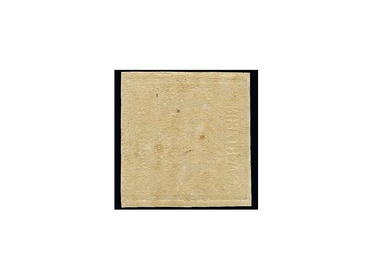 18 Kr., Probedruck in blau auf Papier ohne Seidenfaden, ungebraucht mit kleinen Haftstellen, Kabinett