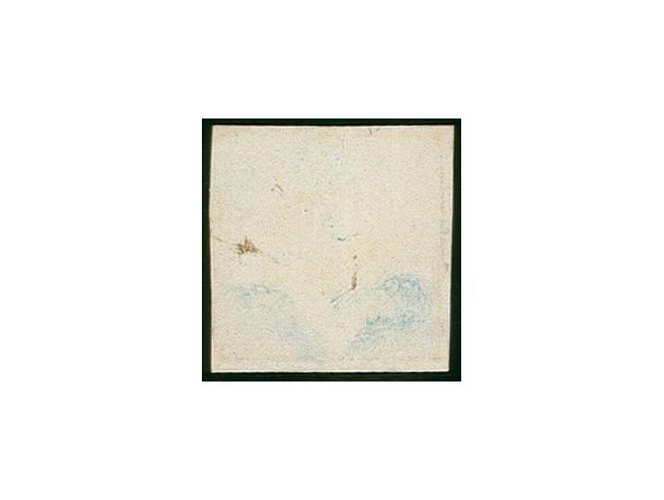 18 Kr., Probedruck in  blau als Einzelabzug auf gestrichenem Papier, ungebraucht, Kabinett