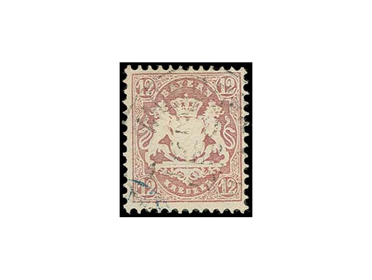 1870/75, Wappen gezähnt, enge Rauten: 12 Kr. dunkelbraunpurpur, zart gestempelt, Pracht, sign. Brettl BPP