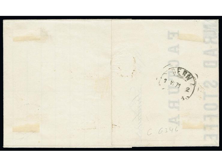 12 Kr. braunpurpur, farbfrisch und tadellos gezähnt mit leicht aufgesetztem EKr. "LINDAU 15 6" (1871) auf Brief nach Bern mit