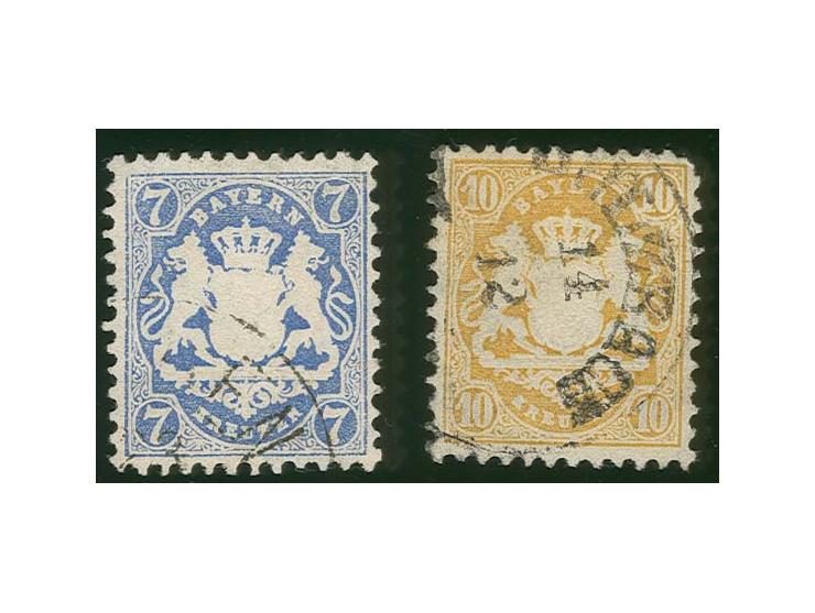 1875, Wz. Wellenlinien 7 Kr. dunkelultramarin, sauber gestempelt, Pracht, sign. Brettl BPP, dazu 10 Kr. dunkelchromgelb, klar