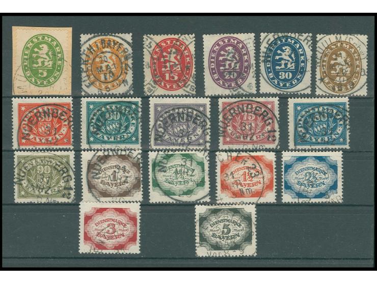 1920, Abschiedsausgabe 5 Pfg.-5 M., 18 Werke kpl. sauber gestempelt, sign. Infla