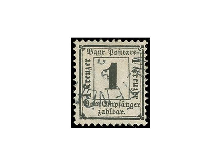 1870, 1 Kr. schwarz, sauber gestempelt "MILTENBERG", Pracht, sign. Pfenninger