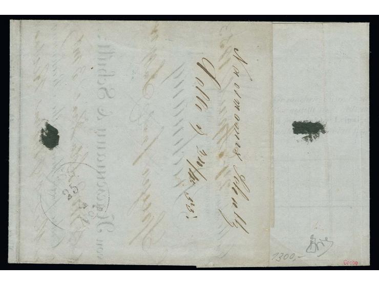 3 Sgr. orangerot, farbfrisch und allseits breitrandig mit DKr. "BRAUNSCHWEIG 25/4" (1855) auf kpl. Faltbrief nach Haltern, si