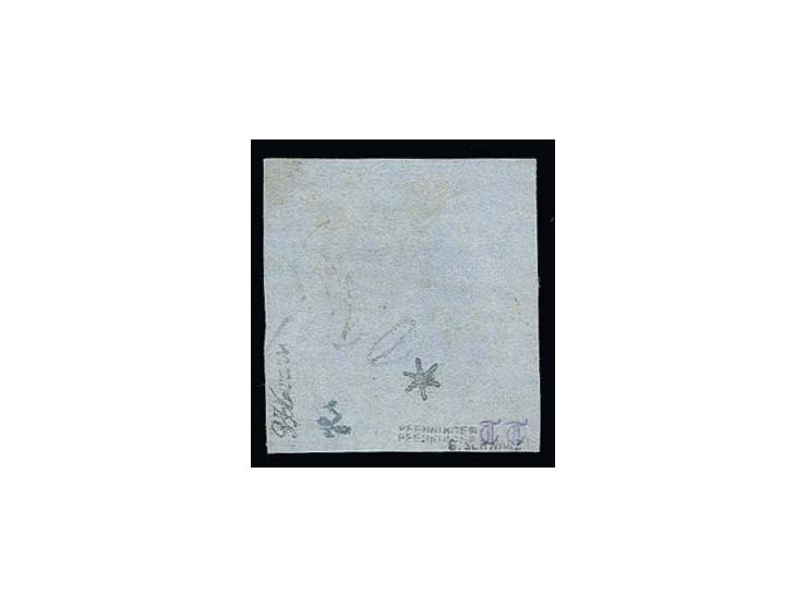 1855, 3 Grote (Type III) geschnitten, waagerecht gestreiftes Papier mit Teil des Bogenwasserzeichens II "HAS", recht farbfris