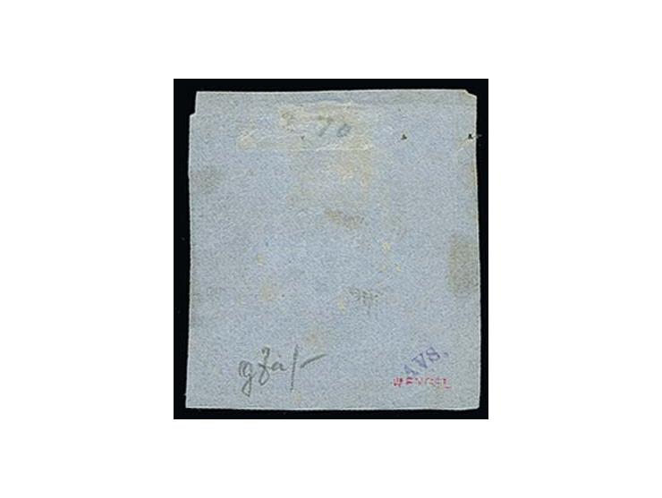 1860, 7 Grote geschnitten, gelboliv, dünneres Papier, farbtypisch und allseits breitrandig, mit zentrisch aufgesetztem Ra2 "(