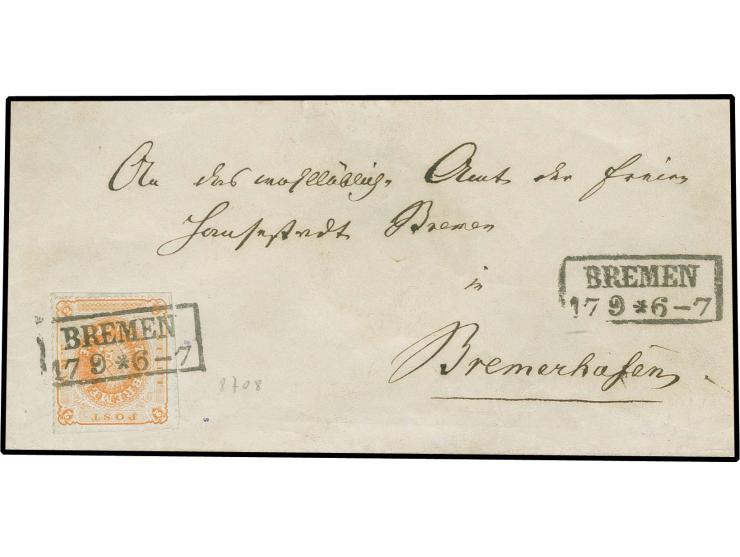 1863, 2 Grote durchstochen, dunkelgelblichorange, gestrichenes Papier, helle, ganz typische Nuance, mit besonders sauber auf-