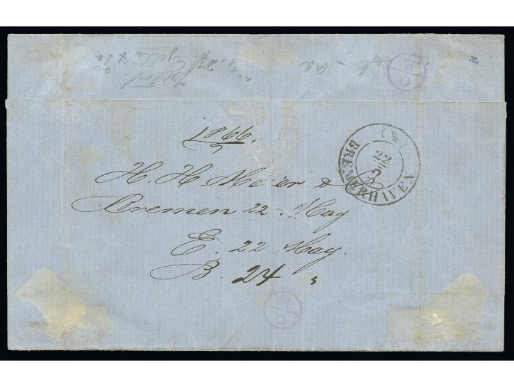 1864, 3 Grote (Type III) durchstochen, senkrecht gestreiftes Papier, farbfrisch, mit leicht und sauber aufgesetztem Ra" "BREM