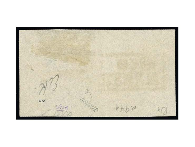 1864, 3 Grote (Feld 10 = Type I) durchstochen, waagerecht gestreiftes Papier, mit Feldmerkmal "Kratzer unter "R" in BREMEN", 