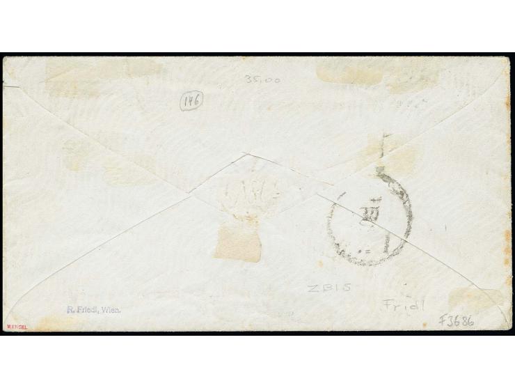1 Sch. braun im allseits gut gerandetetm Paar mit Strichstempel und nebengesetztem L2 "HAMBURG 25 OCT 1860" auf Umschlag nach