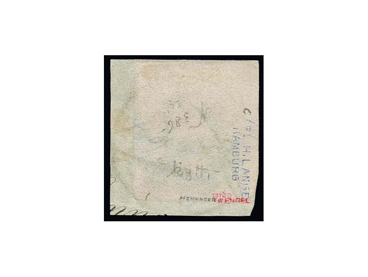 10 Gr. dunkelolivgrün, farbfrisch und allseits gut gerandet mit DKr. "HANNOVER 15 10" auf kleinem Briefstück, Kabinett, u.a. 
