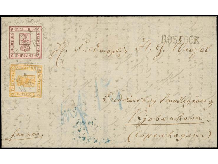 1864/67, durchstochene Ausgabe 2 Sch. dunkelmagenta und 3 Sch. orange, beide farbfrisch und einwandfrei durchstochen, die 2 S