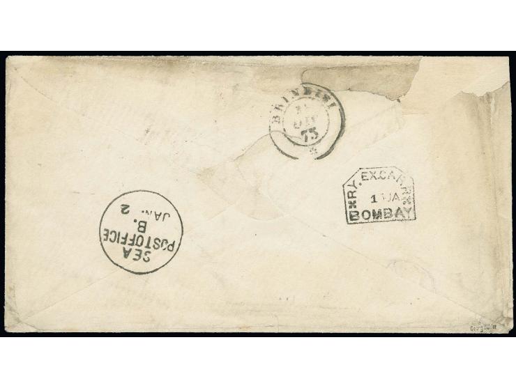 1873, Brief der 2. Gewichtsstufe frankiert mit Großer Schild 1 Gr., 2½ Gr. und 2 Stück 5 Gr. mit Ra2 "DRESDEN III / 24 12 73"