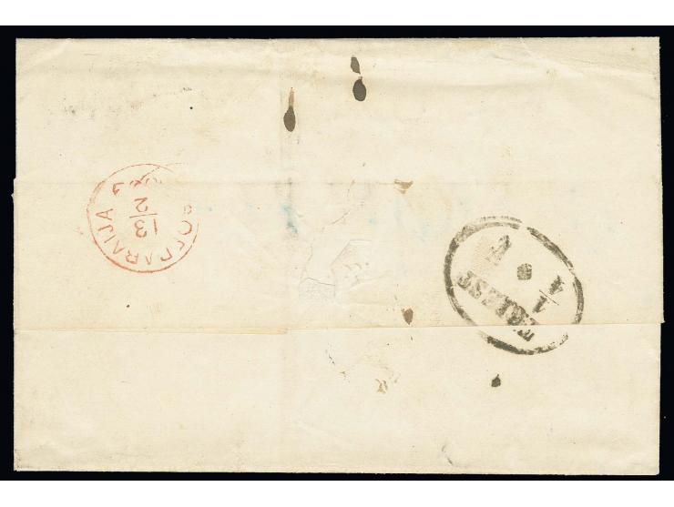 1868, vollfrankierter Brief mit NDP 1 Gr. karmin, 2 Gr. ultramarin und 5 Gr. ockerbraun, treppenförmig geklebt, mit Ra2 "DRES