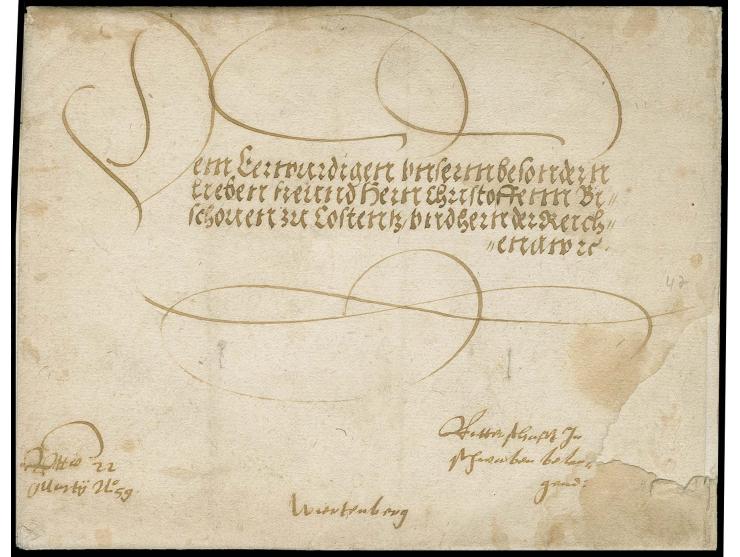 Christoph, Herzog von Württemberg (1515-1568), eigenhändige Unterschrift auf etwas fleckigem und fehlerhaftem Brief 1559