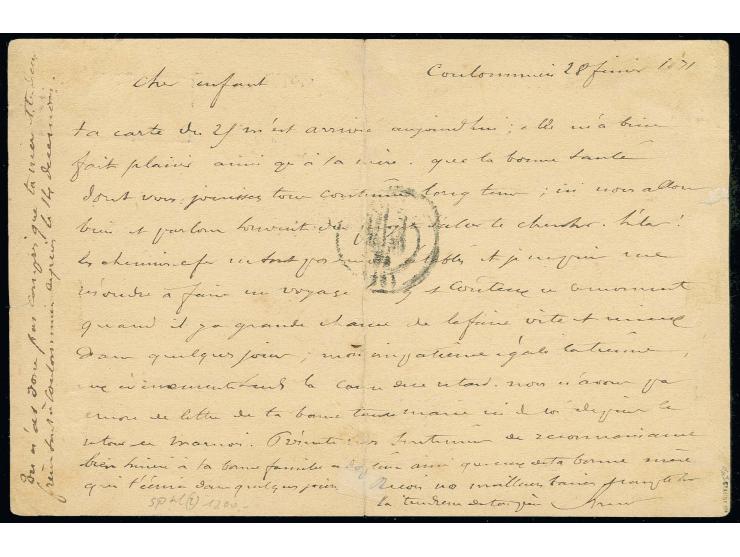 10 C. braunocker mit Ra3 "K. PR. FELD-POST-RELAIS No. 35. 28/2" auf 'Carte de Correspondance' (Type 5) innerhalb des besetzte