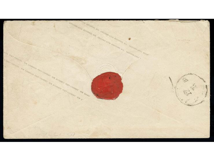 "K.PR. FELD-POST-EXPED. 1. INF. DIV. 6/1" auf Ganzsachenumschlag 1 Gr. als Offiziersbrief nach Frankfurt/Oder mit Ausgabestem