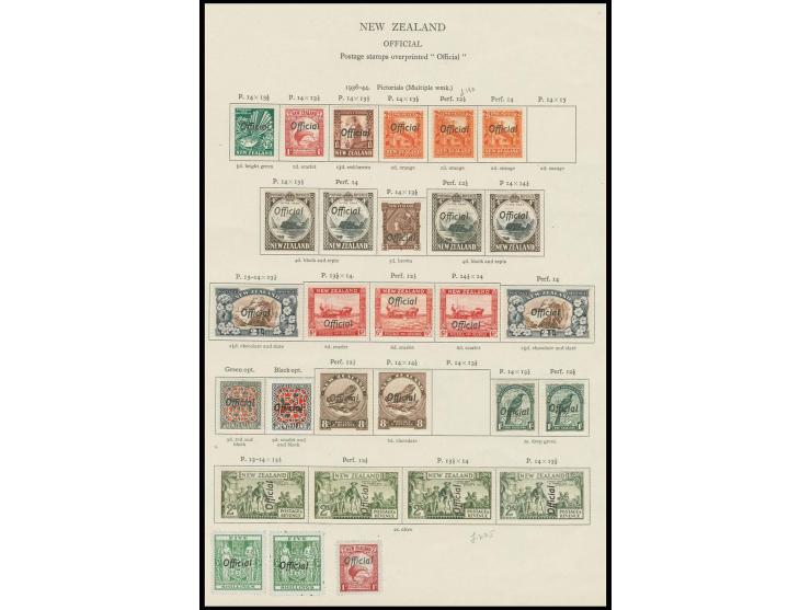 OFFICALS: 1936/61, 1d.-5s., 29 stamps including colour and perforation varieties, mounted mint, very fine