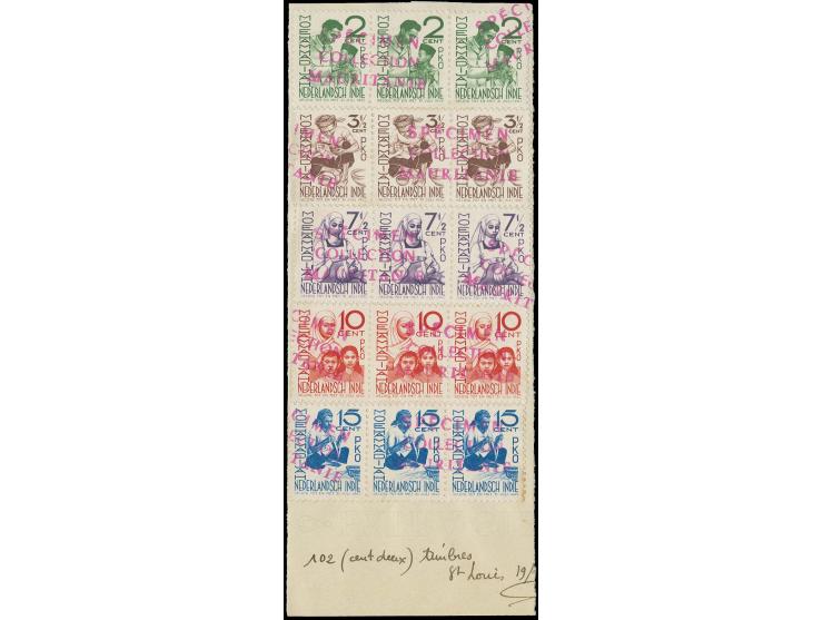 1941, Charities 2-15 c., each as horizontal strip of 3, lower strip slightly stained, otherwise fine