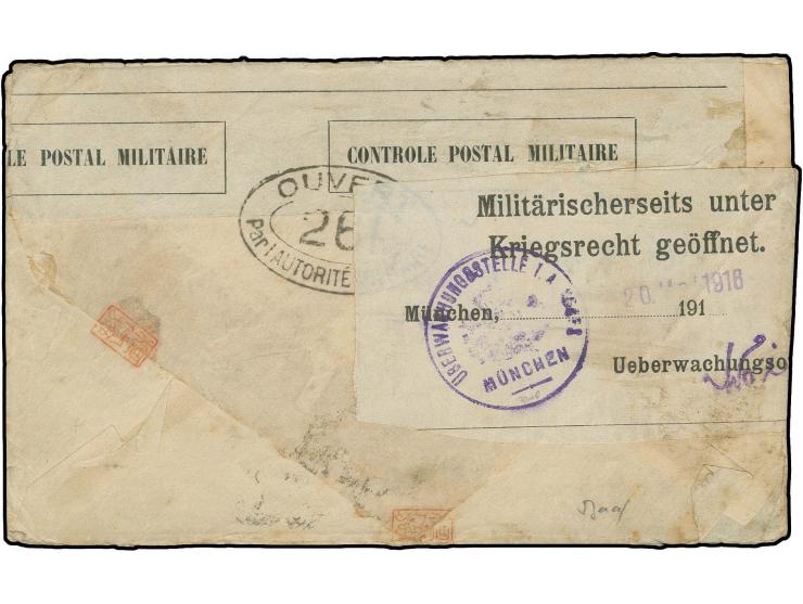 Brief von "KANTON 5.2.(16)" mit Leitvermerk "Via Amerika" nach Breslau, Durchgangsstempel von Paris vom 17.5.1916, französisc