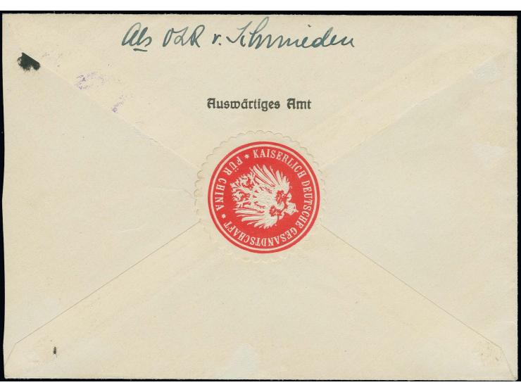 1916, "Weitersendung genehmigt, Berlin, den. (14.6.)", violetter L3 auf Brief mit rückseitigem Absendervordruck "Auswärtiges 
