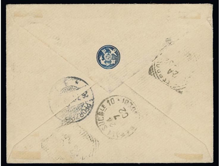 "Reichspostdampfer Prinzess Irene.", Ra2 sauber nebengesetzt auf kleinem R-Brief mit Germania 40 Pfg. mit Stempel DSP OST-ASI
