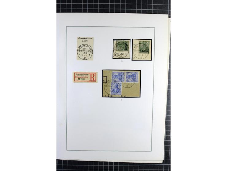 SCHIFFSPOST: 1896/1909, Sammlung mit 16 Briefstücken, 13 Belegen und ein Markenpaar mit meist klaren Stempelabschlägen der Se